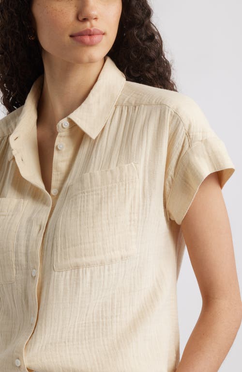 CASLONR CASLON(R) COTTON GAUZE BUTTON-UP SHIRT