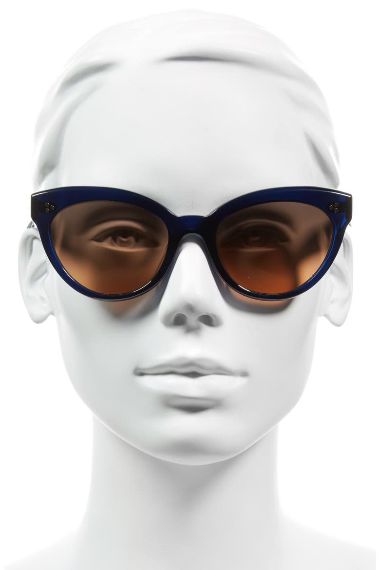 Roella 55mm Cat Eye Sunglasses, Alternate, color, BLUE