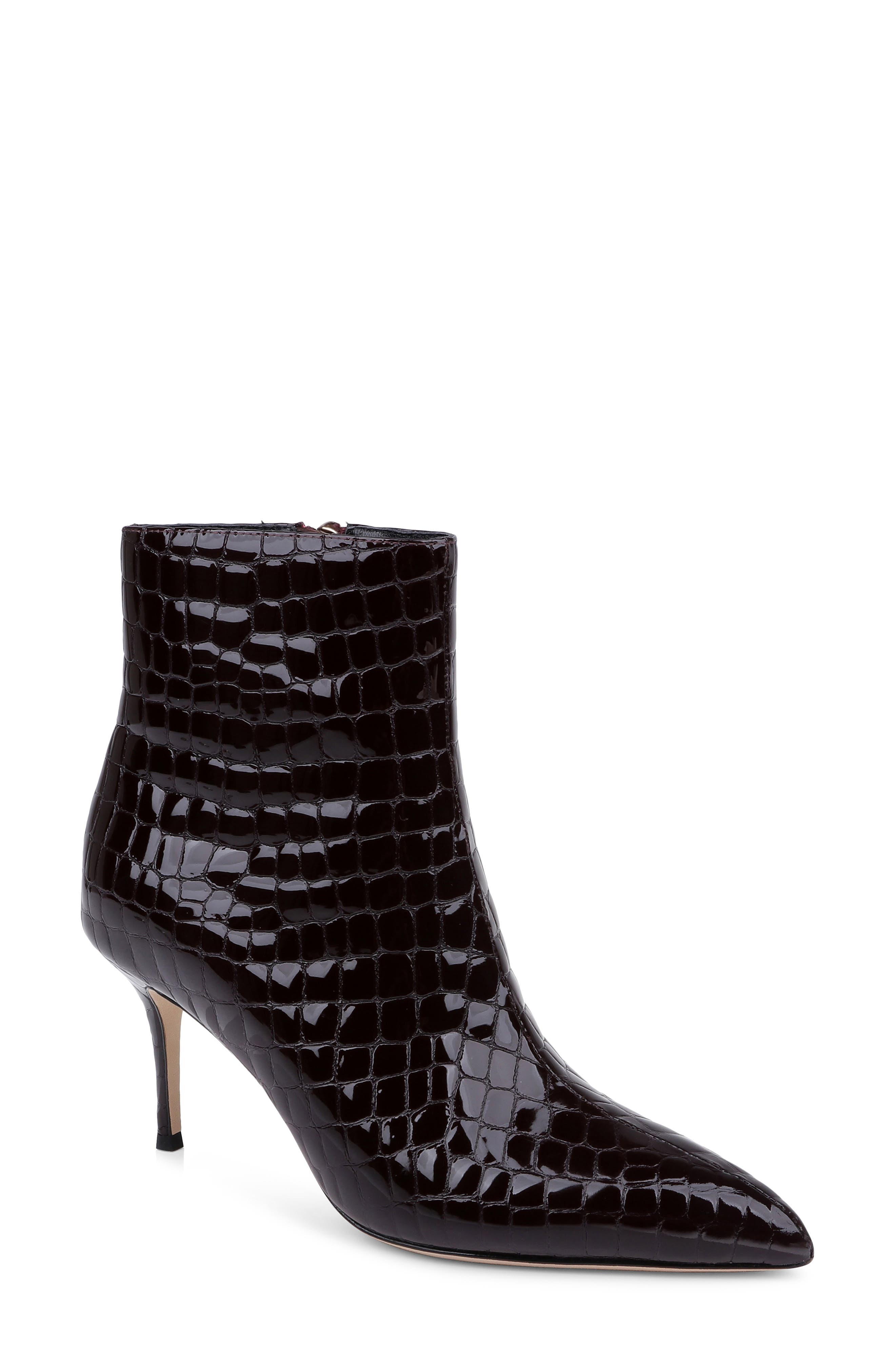 Houston II Leather Bootie, Main, color, BURGUNDY PATENT