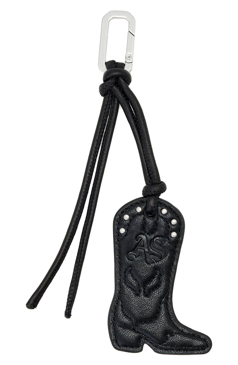 AllSaints Cowboy Boot Key Ring, Main, color, Black