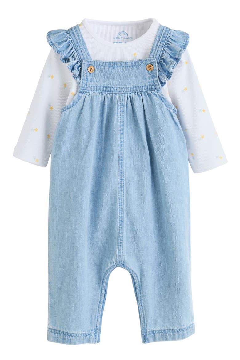 Kids' Frill Dungaree & Bodysuit Set, Main, color, BLUE