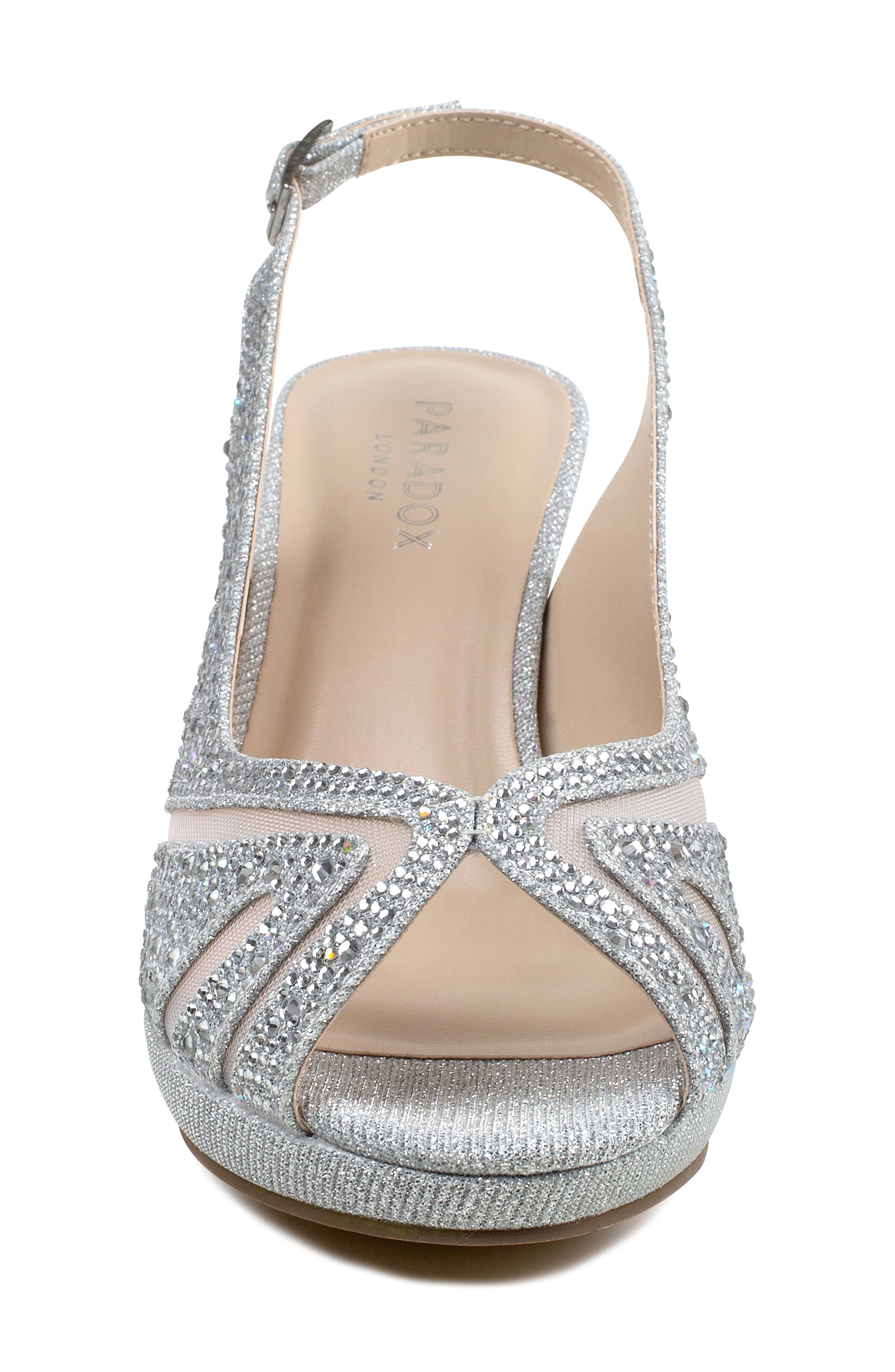 Paradox London Pink Linda Slingback Peep Toe Pump, Alternate, color, Silver
