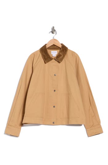 Melrose And Market Twill Barn Jacket In Brown