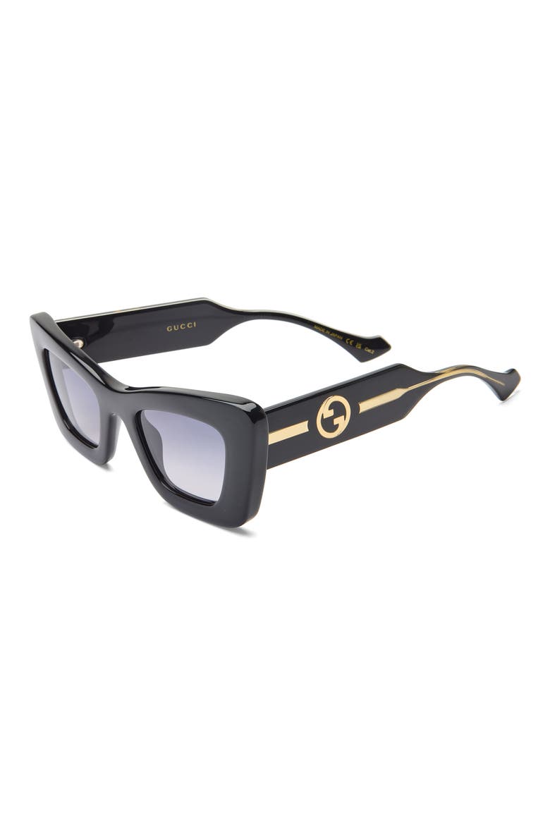 49mm Cat Eye Sunglasses, Alternate, color, BLACK CRYSTAL GREY