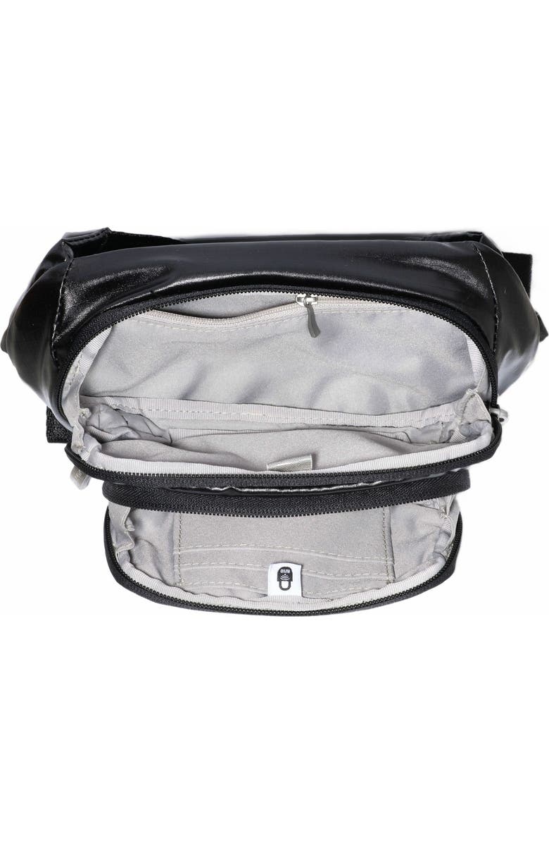 BAGGALLINI On the Go Belt Bag Waist Pack, Alternate, color, Black Gloss Ripstop