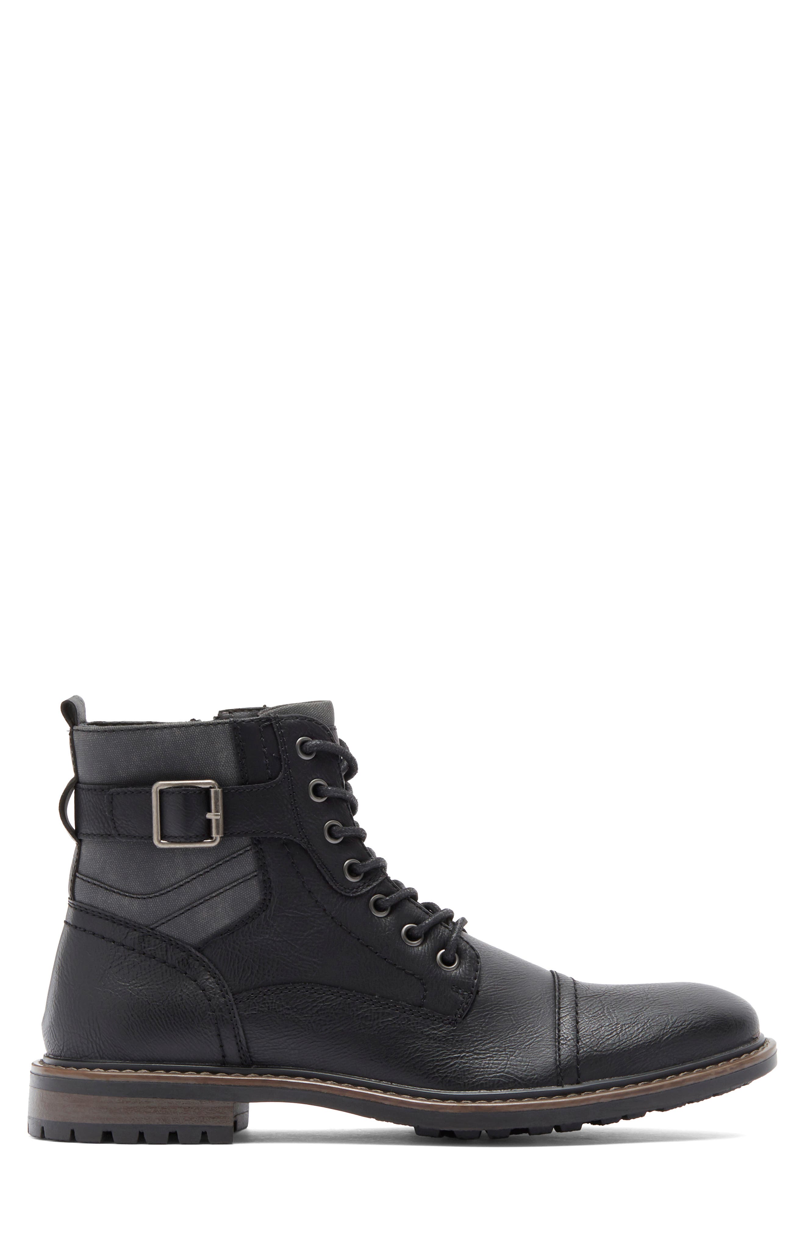 Rush by Gordon Rush Cap Toe Combat Boot, Alternate, color, Black