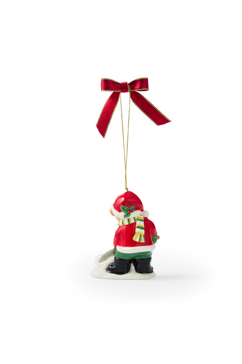 Christmas Tree Teddy Bear Shovelling Snow Ornament, Alternate, color, Multi