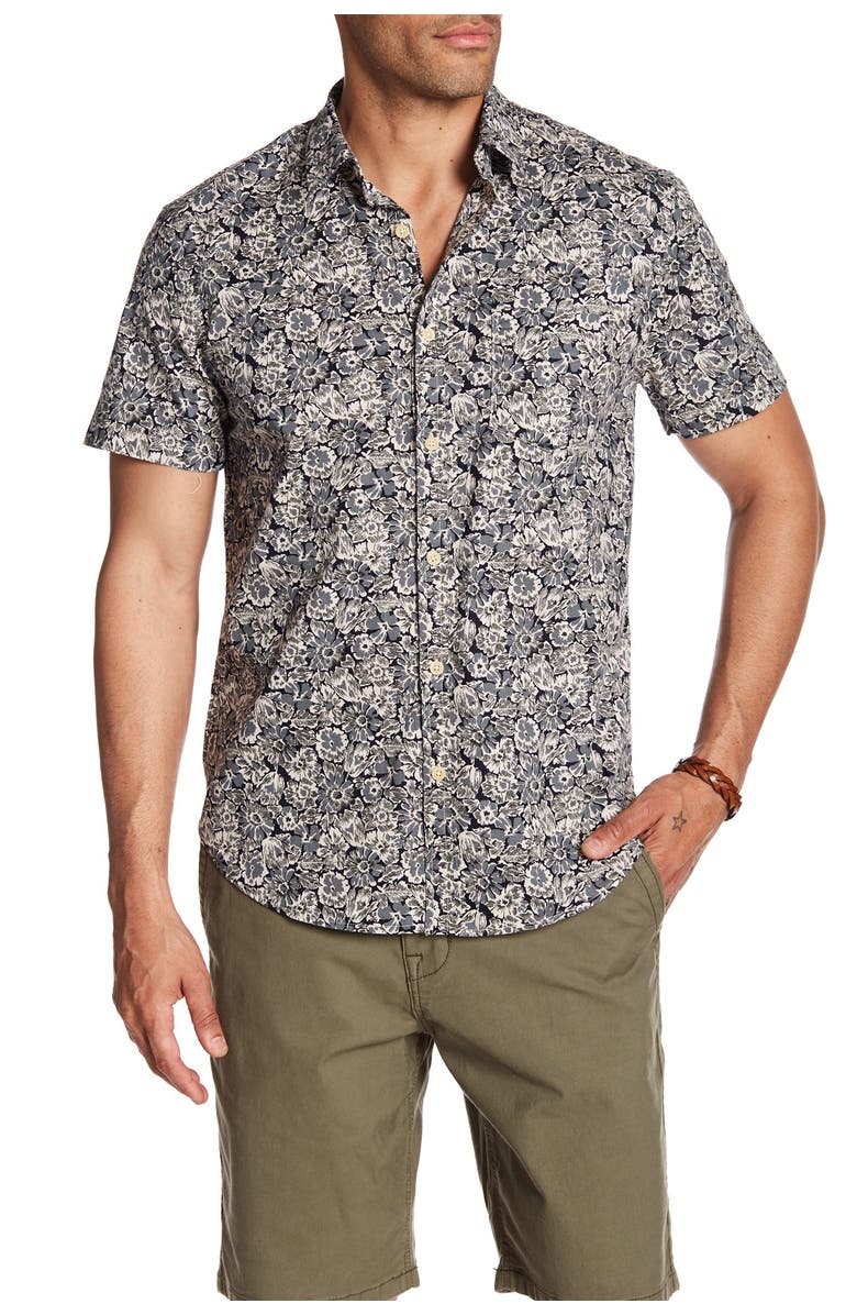 Lucky Brand Ballona Floral Short Sleeve Regular Fit Shirt, Main, color,