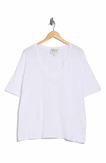 TWP Deep V-Neck Cotton Blend T-Shirt