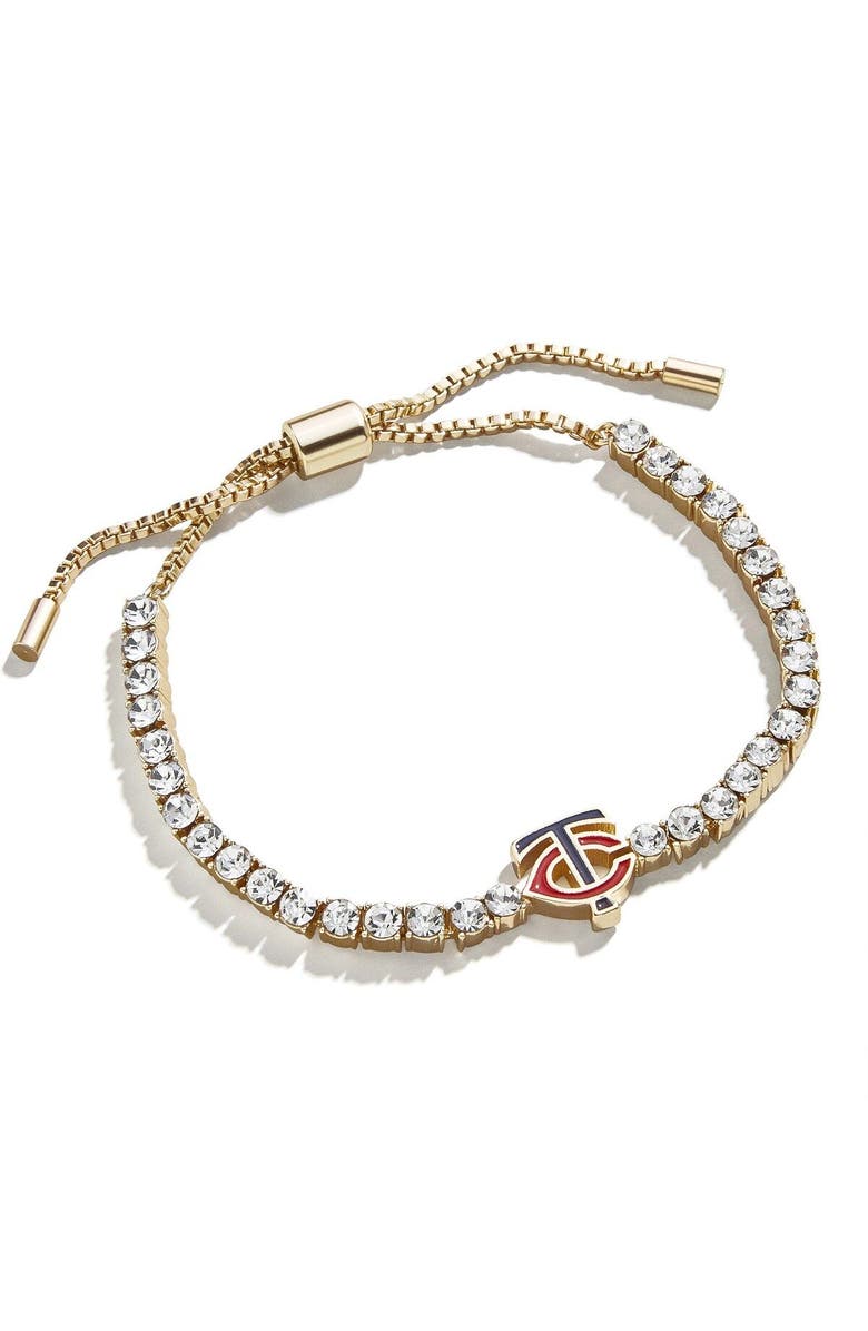 BaubleBar Minnesota Twins Pull-Tie Tennis Bracelet, Main, color, 