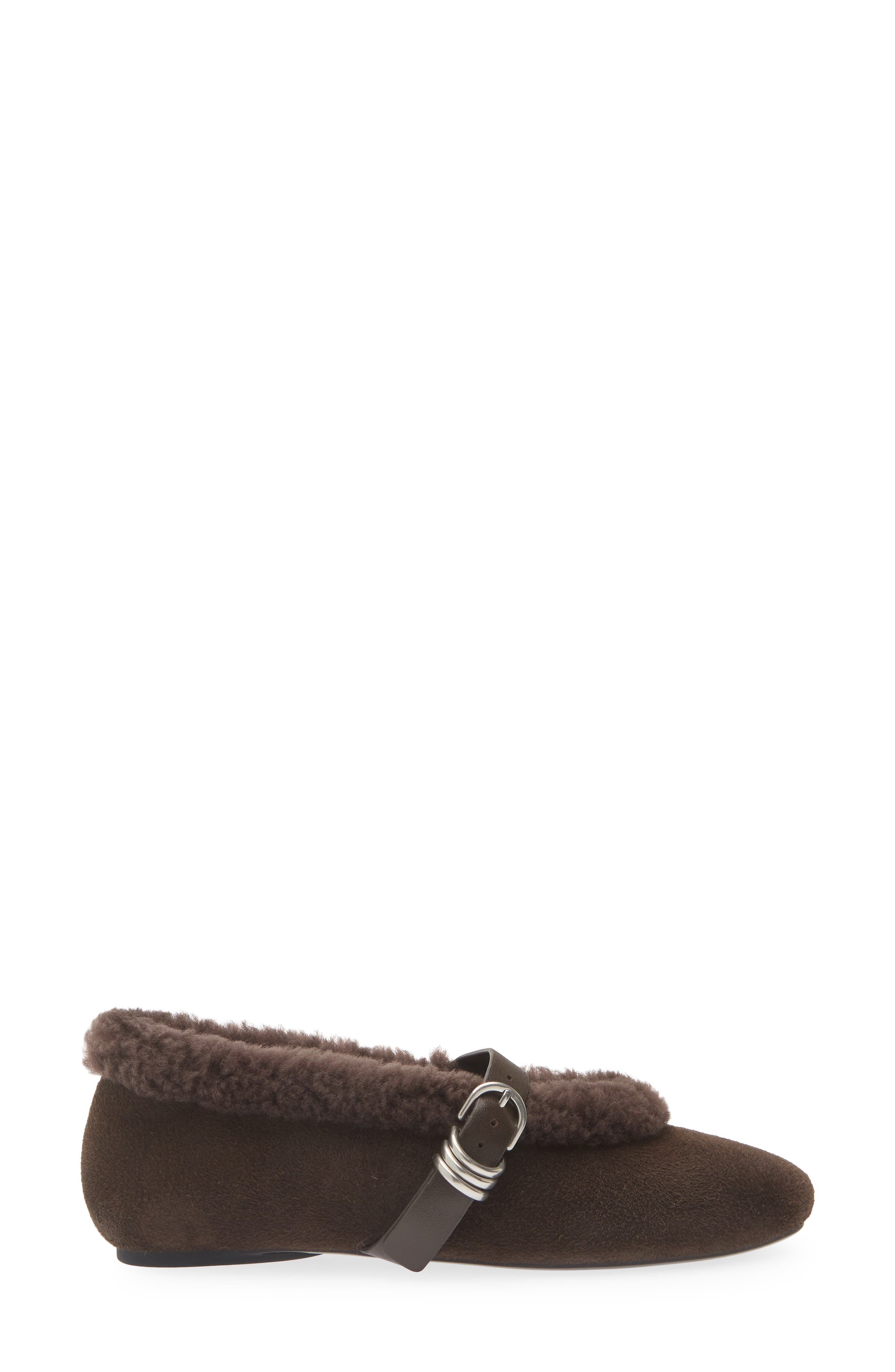Spire Genuine Shearling Mary Jane Leather Flat, Alternate, color, DCCSD