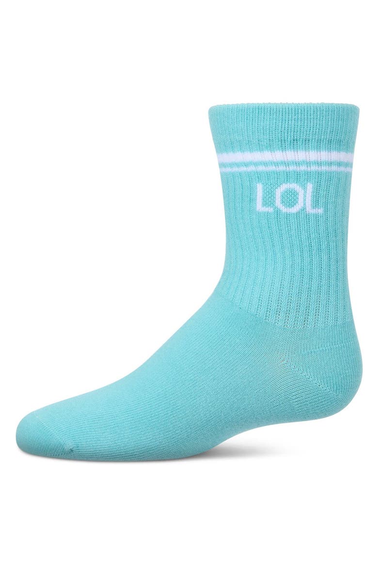 LOL Athletic Crew Socks, Main, color, Seafoam