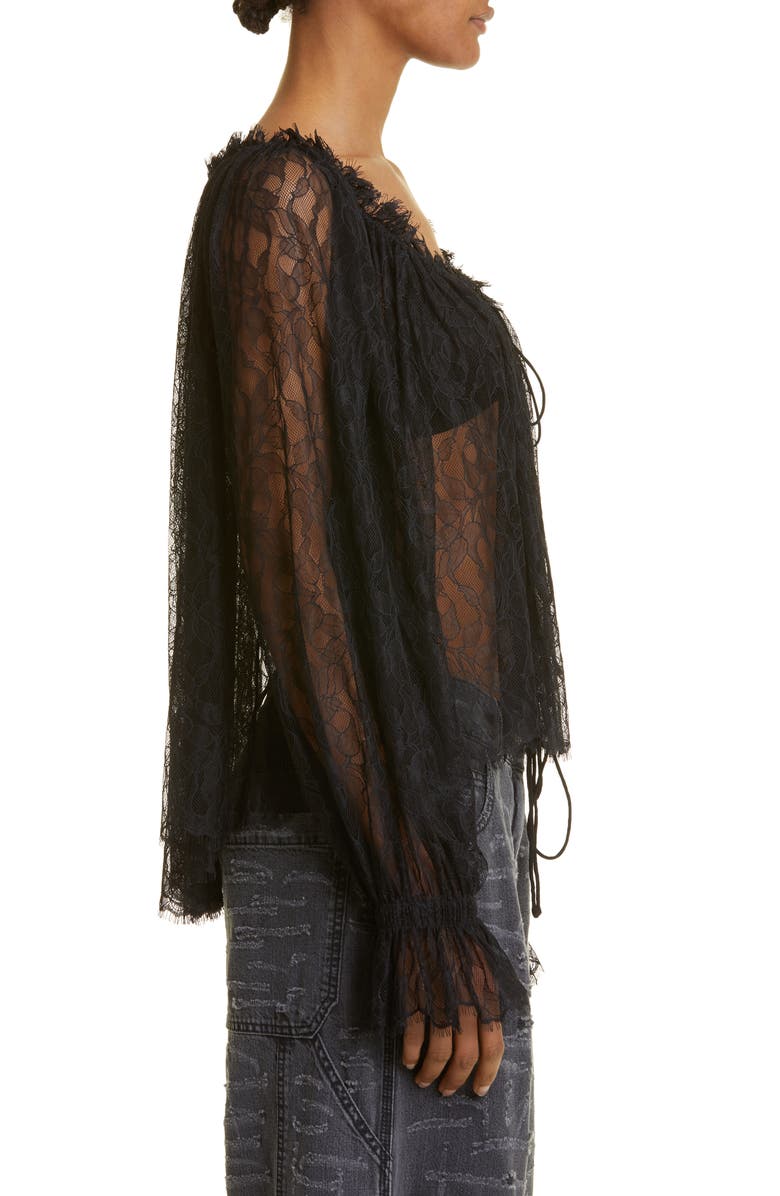 Interior Panos Gathered Lace Blouse, Alternate, color, 