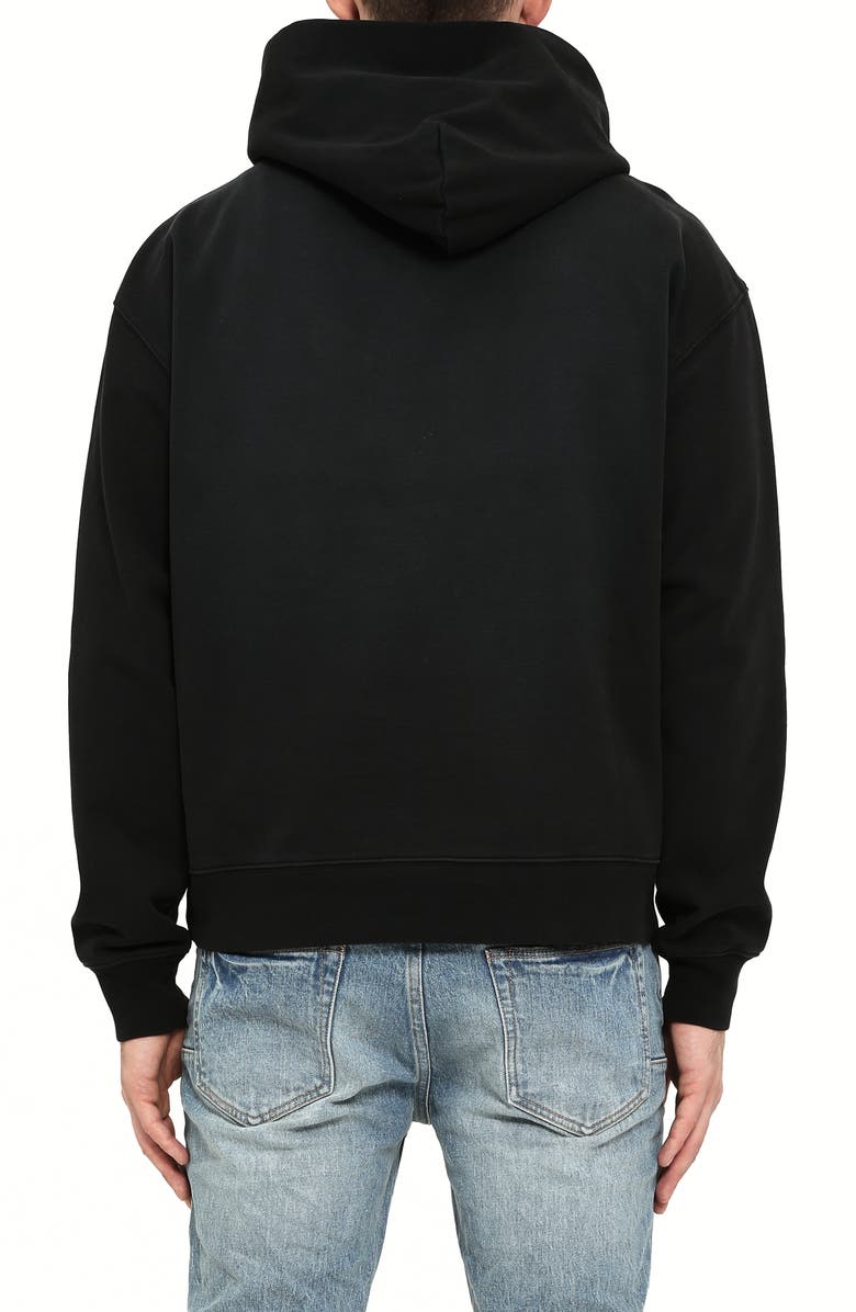 PURPLE BRAND Logo Cotton French Terry Hoodie, Alternate, color, Black