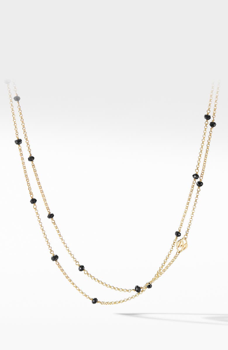 David Yurman Cable Collectibles<sup>®</sup> Bead & 18k Yellow Gold Chain Necklace, Main, color,