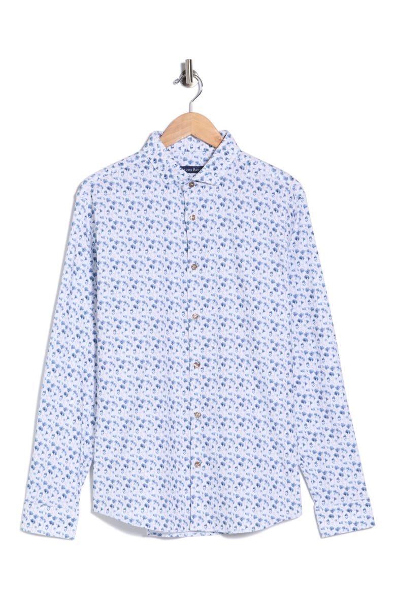 Snowbrush Printed Button Up Shirt, Alternate, color, WHITE