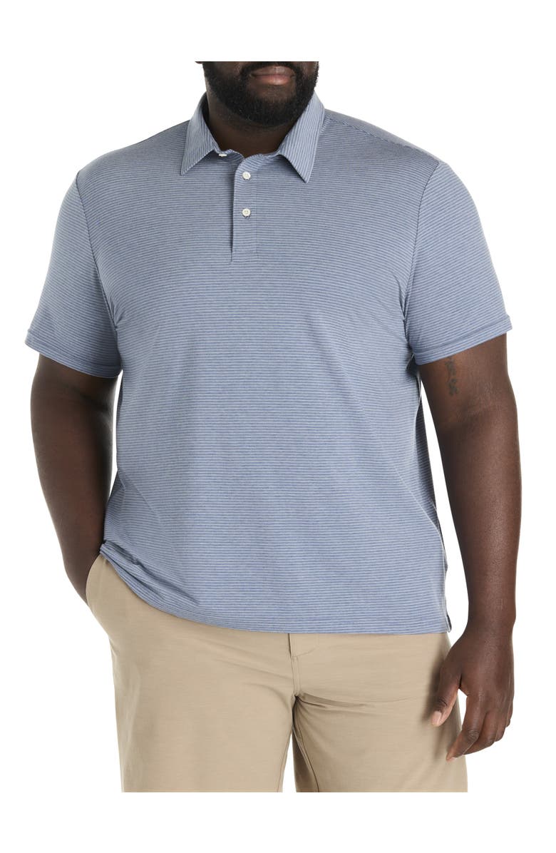 Faherty Big & Tall Movement Polo Shirt, Main, color, Azure Beach Stripe