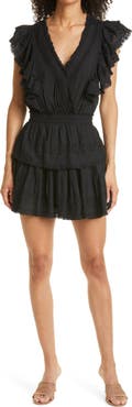 LoveShackFancy Gwen Ruffle Cotton Eyelet Minidress
