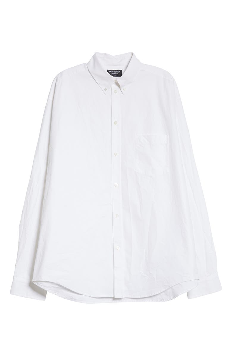 Balenciaga Basic White Button-Down Shirt, Alternate, color,