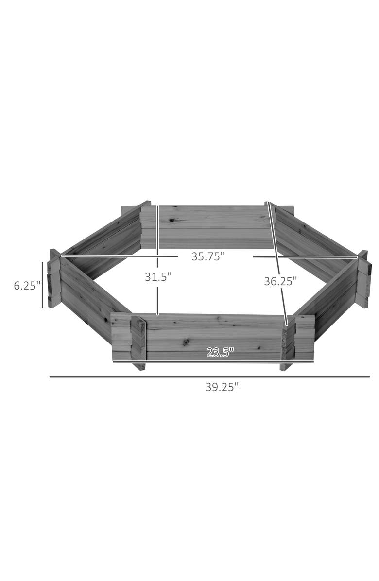 Outsunny Raised Garden Bed, Alternate, color, Gray