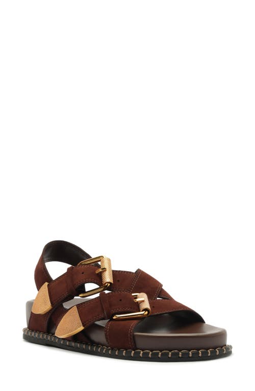 Schutz Patsy Suede Slingback Sandals In Brown
