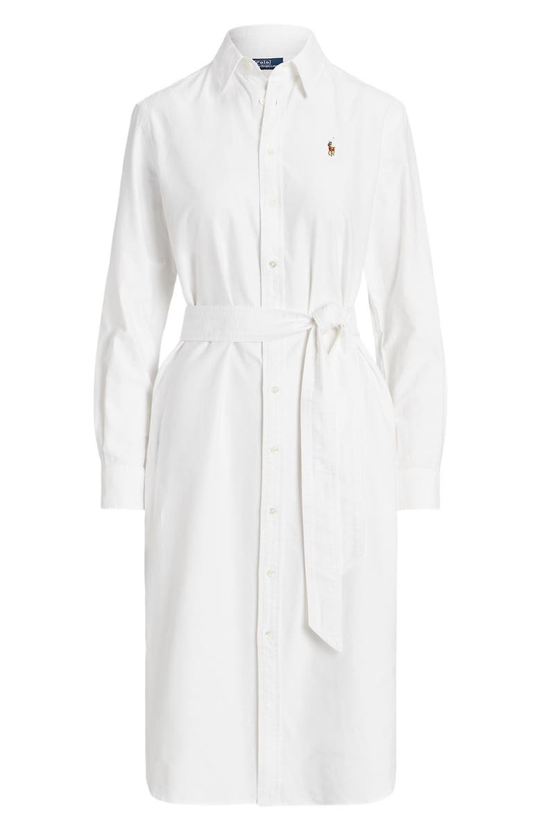 Polo Ralph Lauren Belted Long Sleeve Cotton Oxford Shirtdress, Alternate, color, 