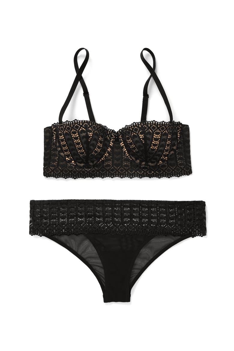 Nymphadora Contour Balconette Bra, Alternate, color, Black