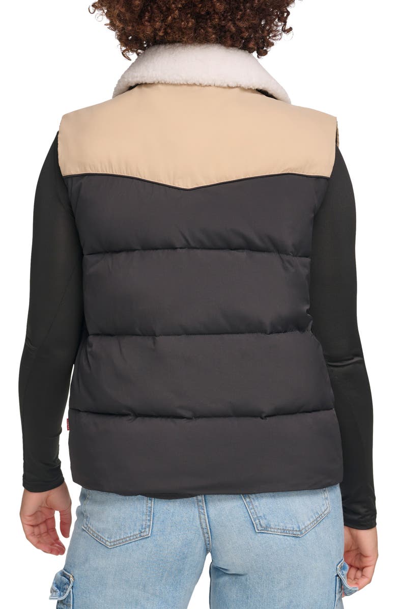Levi's<sup>®</sup> Water Resistant Western Puffer Vest, Alternate, color, Black