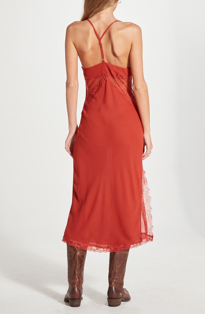 WISHLIST Sheer Lace Slipdress, Alternate, color, Rust