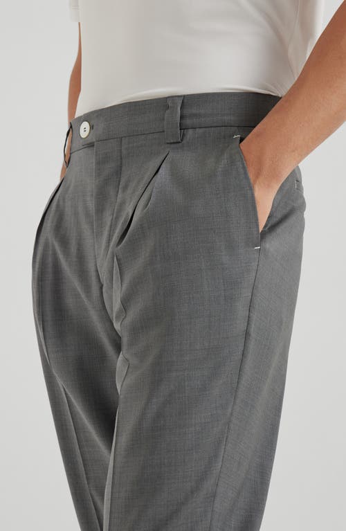 Brunello Cucinelli Virgin Wool Trousers In Gray