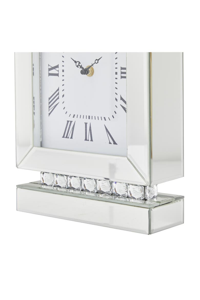 Glam Silver Glass Clock, Alternate, color, SILVER