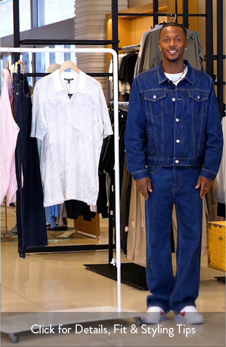 Asher Print Linen Blend Polo Shirt, sales video thumbnail