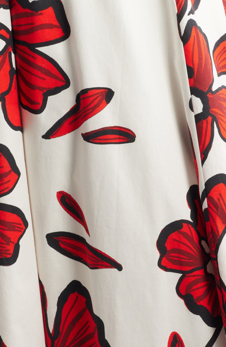 Sam Edelman Strapless Belted Stretch Cotton Dress, Alternate, color, Red/ White