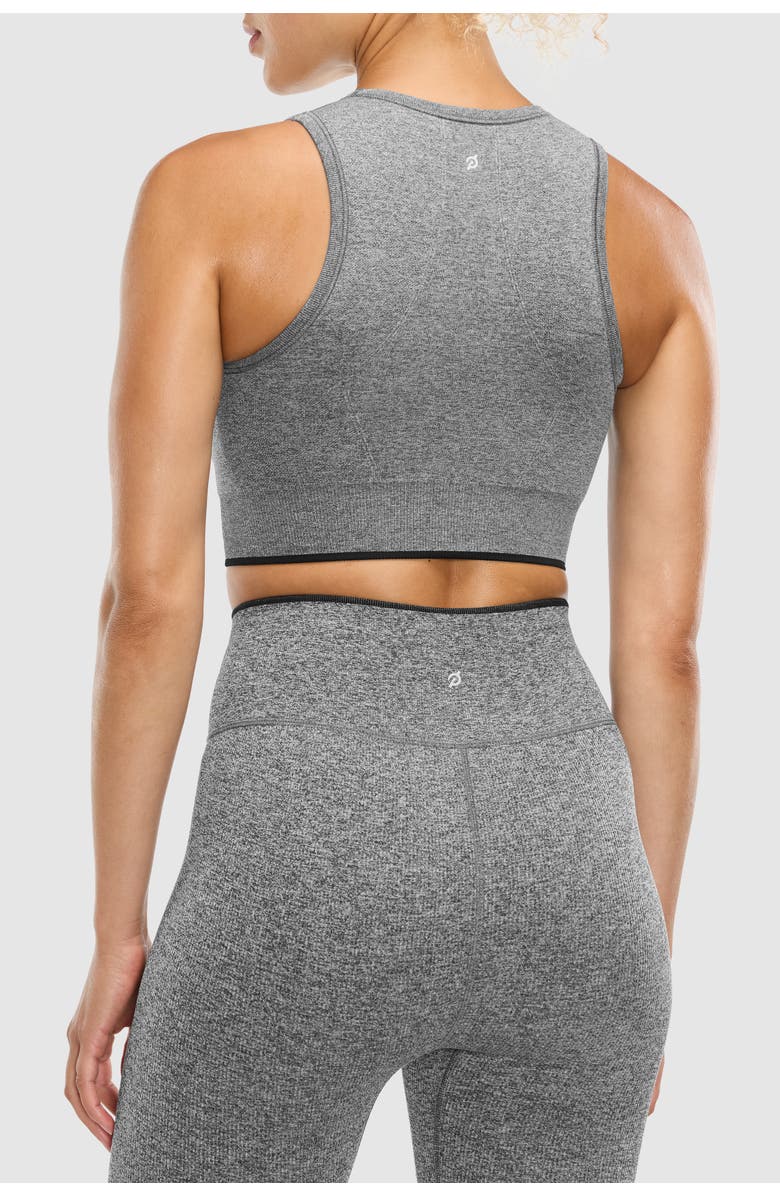 Peloton Seamless Melange High Neck Bra, Alternate, color, Black