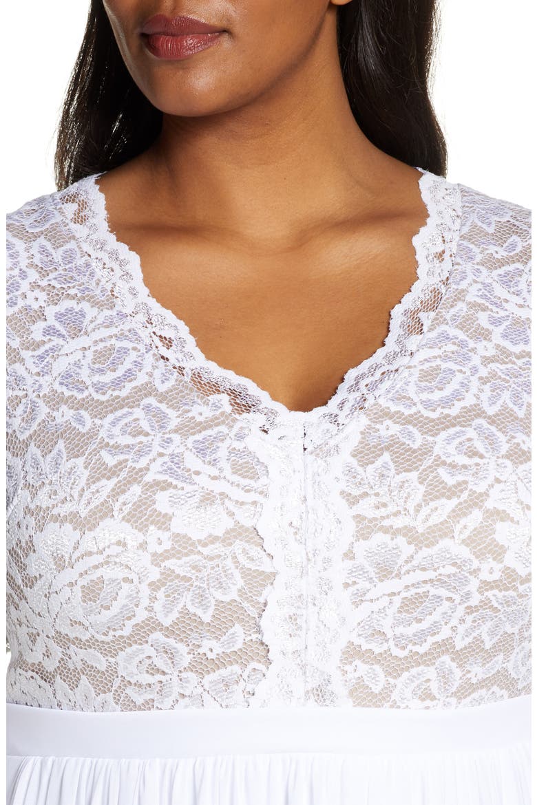 Everlasting Lace Pleated Dress, Alternate, color, WHITE