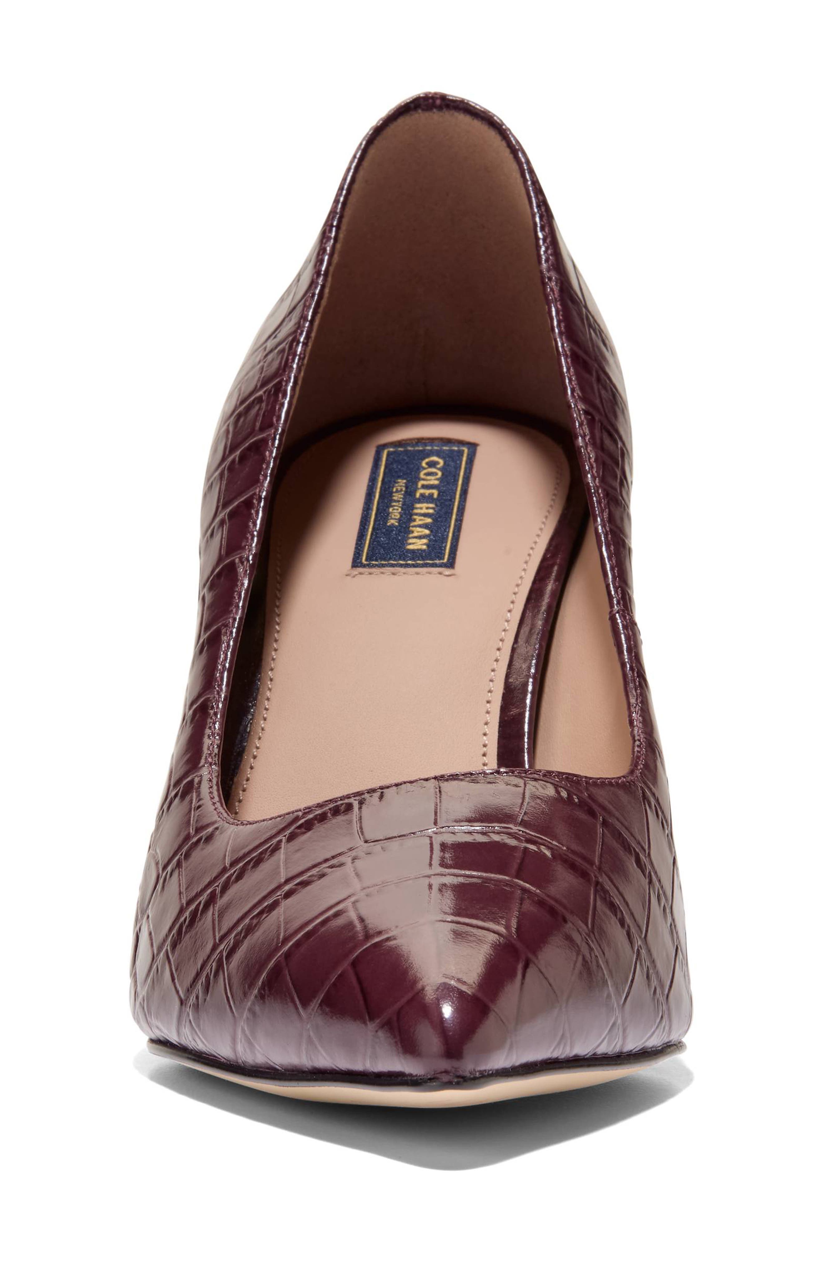 Hansell Pointed Toe Pump, Alternate, color, BLOODSTONE CROC PRINT LEATHER