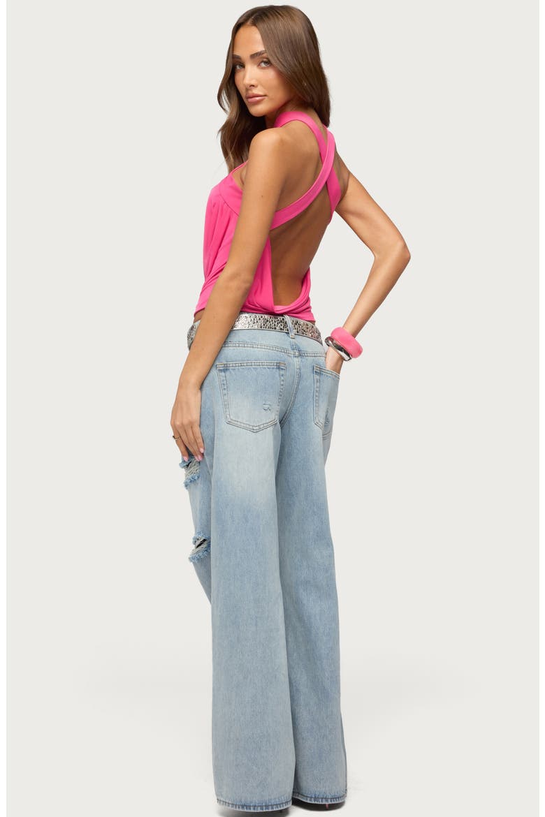 Maise Cowl Neck Open Back Top, Alternate, color, PINK