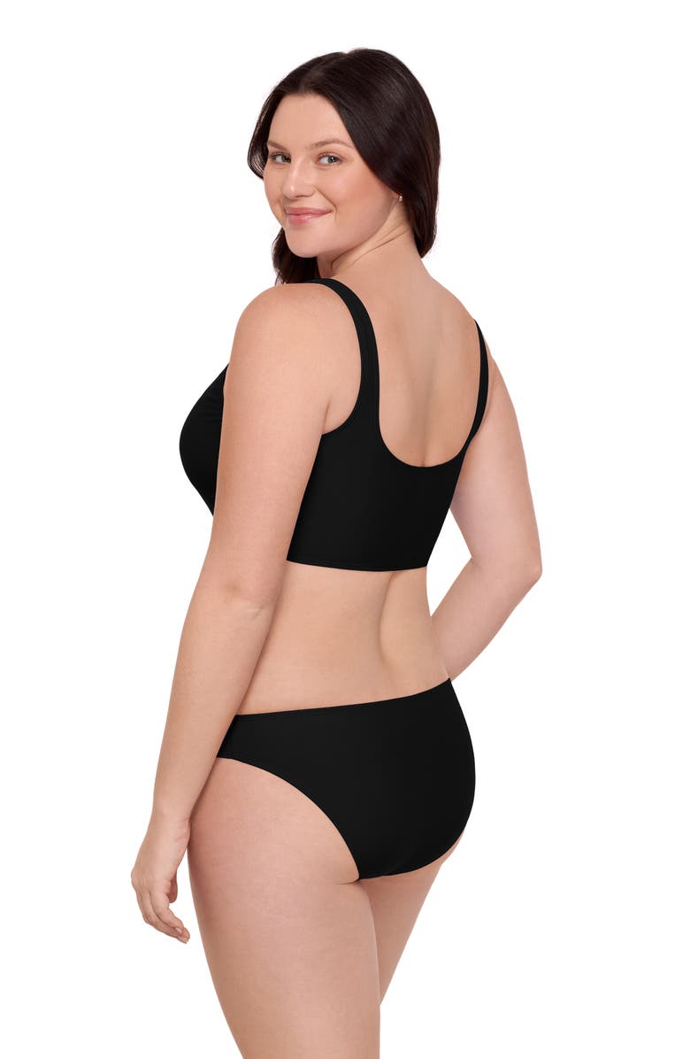 Aqua Green Longline Tank Bikini Set, Alternate, color, Black