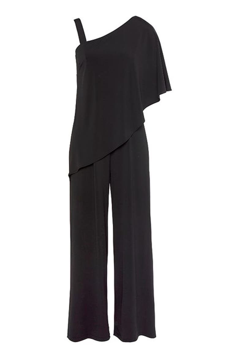 Women's Asymmetrical One Shoulder Jumpsuit, Alternate, color, Black
