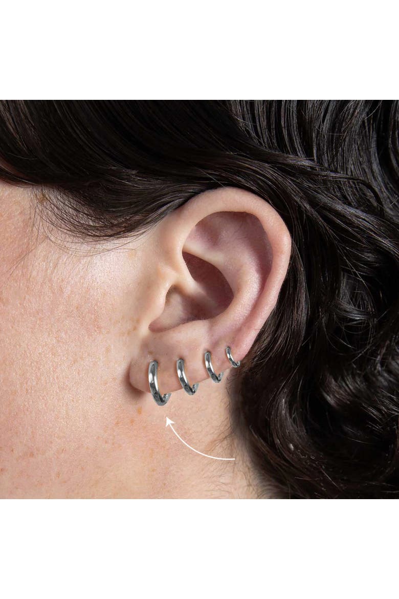 Silver Eight Mm Huggie Hoop Earring, Alternate, color, Silver