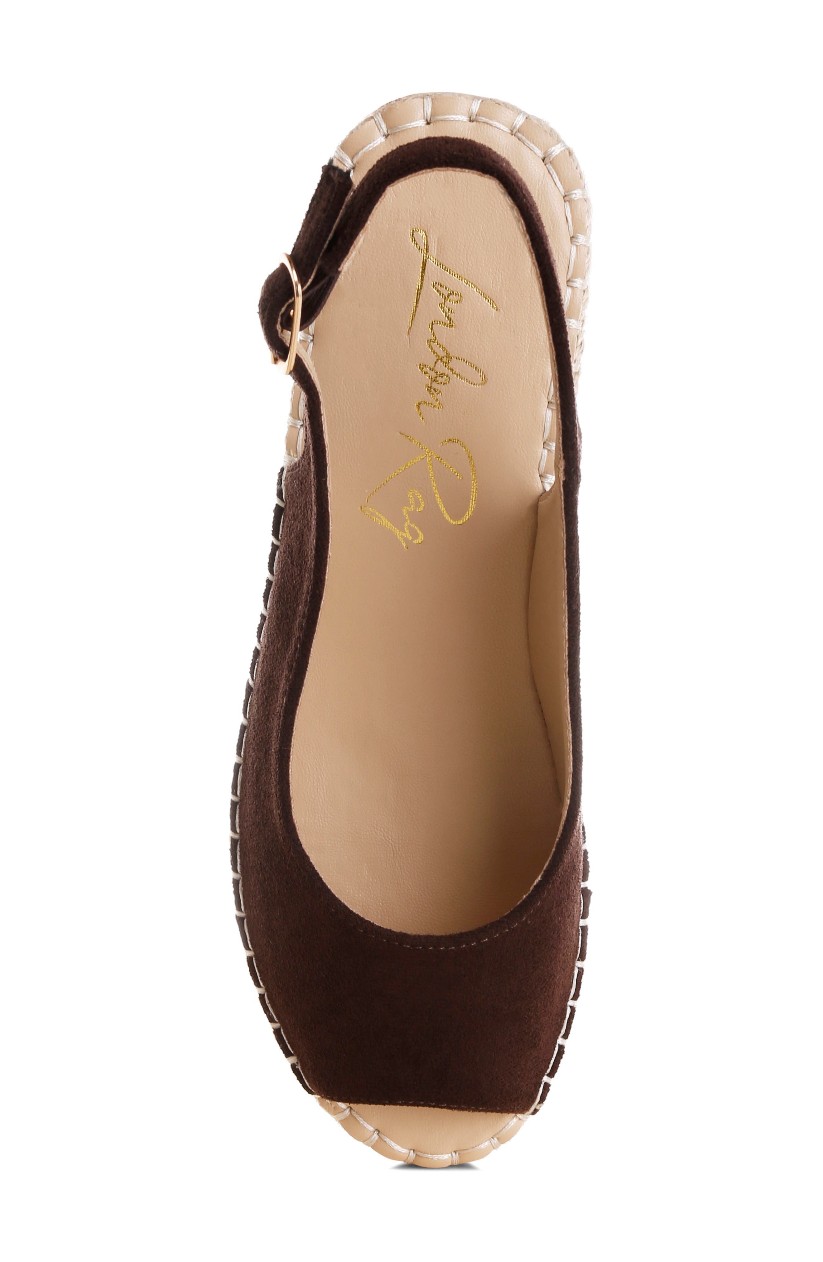 LONDON RAG Georna Platform Wedge Espadrille Sandal, Alternate, color, Brown