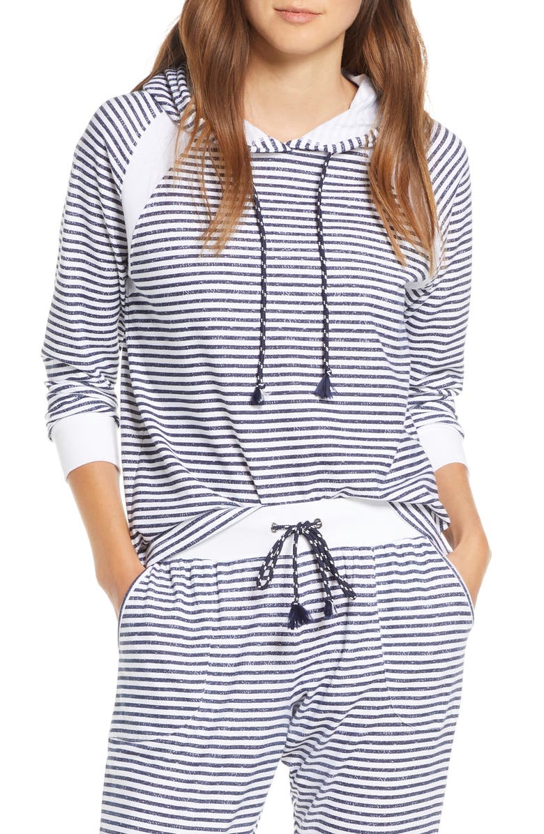 Splendid PJ Stripe Hoodie, Main, color, 