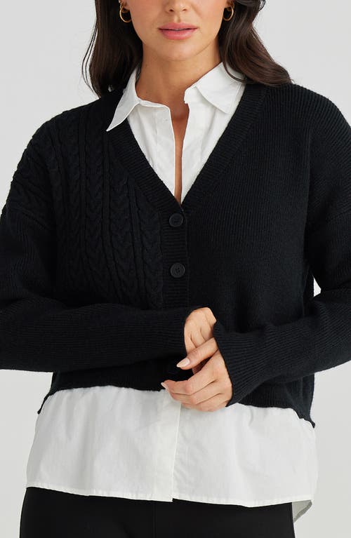Brave + True Brave+true Shelley Shirtigan In Black W White