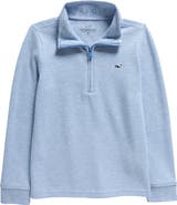 vineyard vines Kids' Saltwater Stripe Quarter Zip Sweatshirt