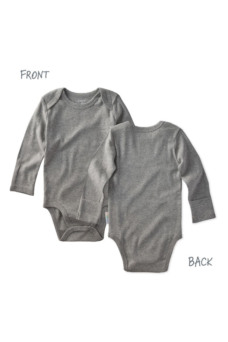 Blake Long Sleeve Organic Cotton Assorted 5-Pack Bodysuits, Alternate, color, STONE