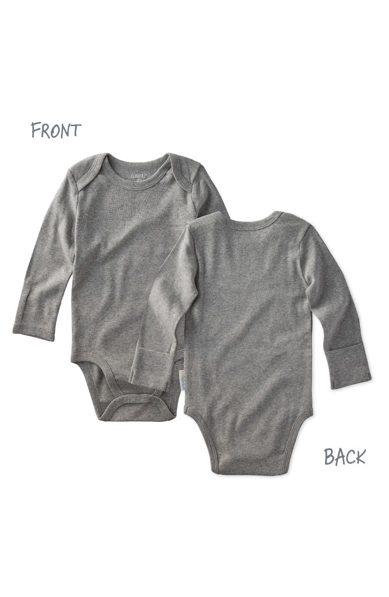 BUTTERBLU Blake Long Sleeve Organic Cotton Assorted 5-Pack Bodysuits, Alternate, color, Stone