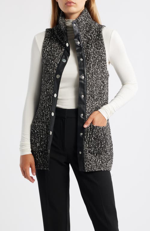 Anne Klein Cotton Blend Sweater Vest In Gray