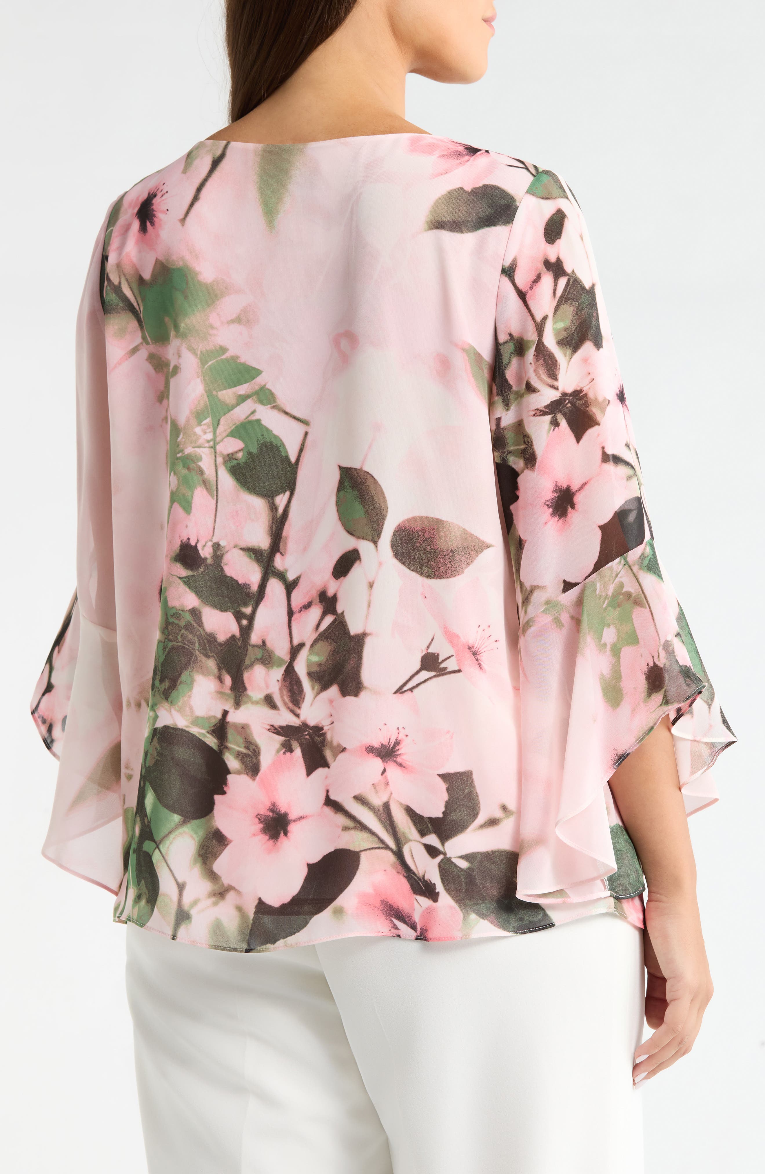 Print Flutter Sleeve Top - image 2