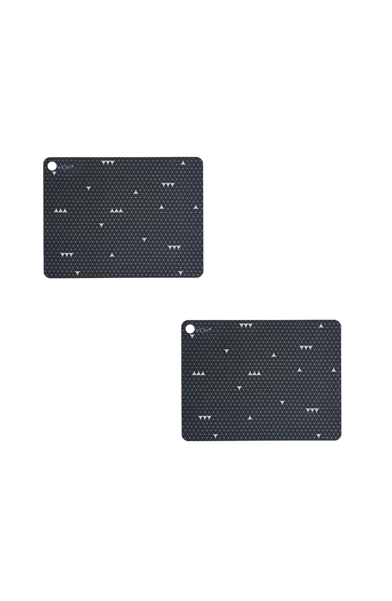 OYOY LIVING DESIGN Placemat Grey Line - Set of 2, Main, color, Dark Grey