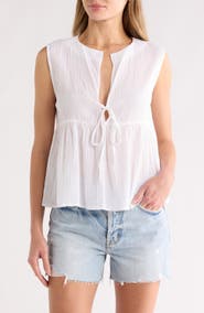 Elan Sleeveless Flyaway Cover-Up Top